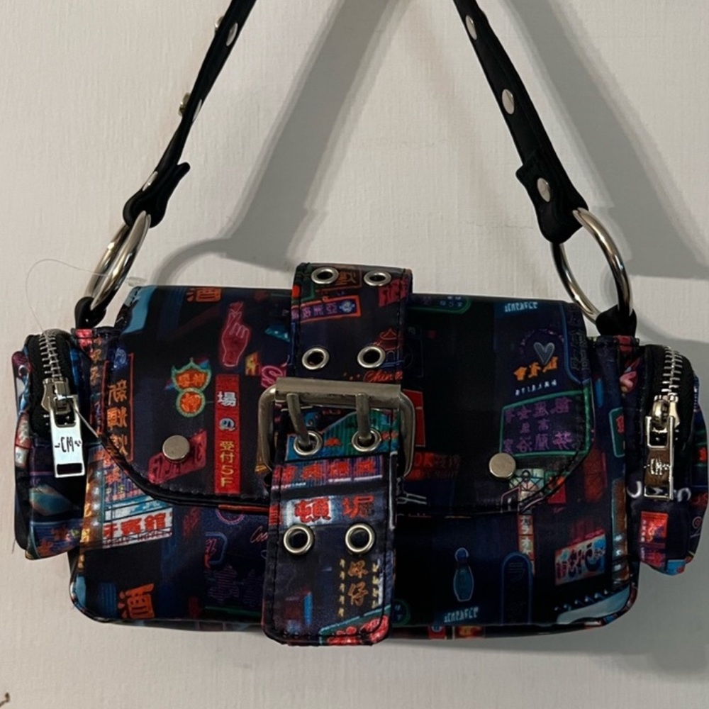 Current Mood Black Multicolor Shoulder Bag